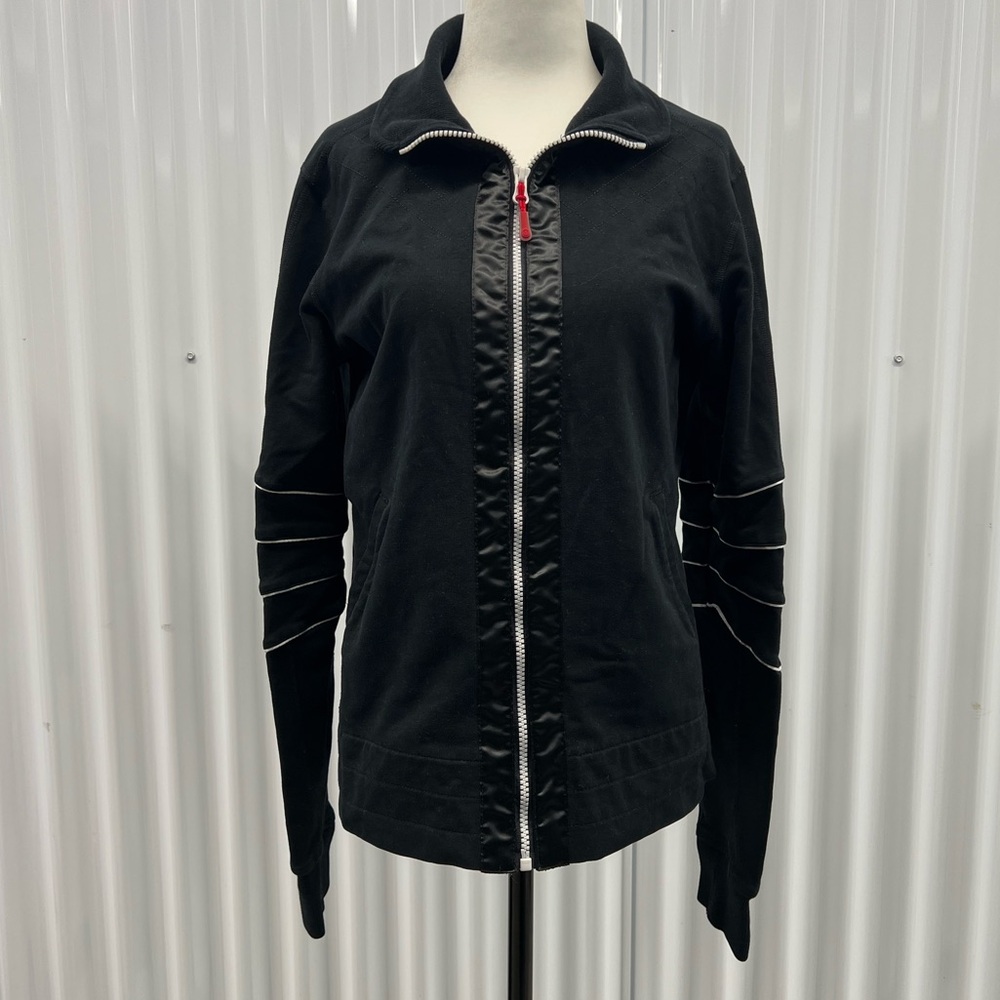 lululemon athletica Black Jacket with White Accents size 10 zip up sweater